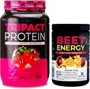 אבקת חלבון Nutrology TRIPACT, 7-in-1 Meal החלפת Shake, Superberry (40 משרתים) Beet Natural O2, אבקת טרום עבודה, Passion Fruitor (30 משרתים)