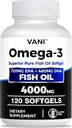 שמן דגים אומגה 3 (4000 מ"ג), 120 Softgels,Omega 3 תוספי שומן עם EPA & DHA לבריאות המוח והלב *
