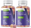 Calcium Gummies עם ויטמין D3 - תמיכה בריאות העצם & Tooth בריאות - Chewable Calcium חניכיים עבור נשים, גברים ומתבגרים - כשר, גלטן חינם, GMO חינם, Tasty Brad Flavored Calcium Chews מסטיקמי