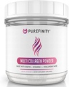 PUREFINITY Collagen Peptides for Women - Type I, II, III, V & X עם biotin & Hyaluronic Acid, תומך עור בריא, עצמות, שיער וציפורים - non-GMO, Grass-Fed, Unflavored, 10.7oz (1 חודש)