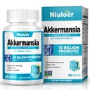 Akkermansia Probiotic, GLP-1 פרוביוטיקה לנשים וגברים - 10 מיליארד AFUs + אורגני Prebiotics, Digestive, Gut, Immune & Total Health, Enhances Gutive Lining function (60 קפסולות, 1-Pack)