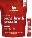 Zammex Bone Broth Collagen Packets 20g Collagen חלבון-Bone ברוקה Broth כדי Go-30 מסעות Packets-Supports Skin Nails Joints, Gut Health | Getten-Free |Keto & Paleo Friendly-Natural Flavoral Flavor