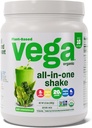Vega אורגני All-in-One Vegan אבקת חלבון, לא ממותקים - Superfood Ingredients, ויטמינים לתמיכה בתחמושת, Keto Friendly, Pea חלבונים לנשים וגברים, 13.5 oz (Packaging May Vary)