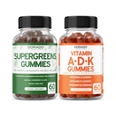 Supergreens Gummies (60 Gummies) Greens תוסף עם 8 Ingredient Power Band - Superfood for Immunity Support for Adults and ADK (60 Count) עם D & K - 10 טבעוני תוסף - Non GMO & USA Made