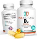 ויטמין D3 10000 IU - 90 ויטמין D 10000 IU Softgels לבריאות הלב, תמיכה במזל, בהירות נפשית ויעילות שרירים תמיכה - גבוה Dose ויטמין D3 טבליות עבור גברים ונשים 250 mcgg
