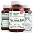 טבעי Nutra Red Yeast אורז לחלץ, תמיכה קרדיווסקולרית, מסייע לשפר את האמינות, עוזר לשמור על שומן הגוף ו- Fluid Flow, שיפור העיכול, תוסף חינם Gluten, 600 מ"ג, 60 קפסולות (2 Pack)