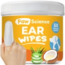 כלב אוזניים נקי יותר Wipes - Finger Wipes for Dogs & Cats - ניקוי, Soothing, and Deodorizing Itchy אוזנייםs - Petאוזן פתרון (Coconut)