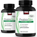 כוח גורם ProbioSlim + Preביוטיקה סיבים, Metabolism Booster for Women & Men, Digestive Health Support, Green Tea Extract and Psyllium Huskfi, 120 Count (Pack of 2)