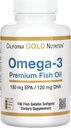 California Gold Nutrition אומגה 3 Premium Fish Oil, Excentrated פורמולה עם EPA & DHA, תמיכה בפרופיל Lipid & Immune System, Gluten Free, non-GMO, 100 Fish Gelatin Softgels