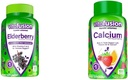 Vitafusion Elderberry Gummy ויטמינים 90ct ו Calcium Gummy ויטמינים 100ct עבור תמיכה בשיניים העצם