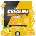monohydrate Gummies סוכר חינם,Pre Workout תוספי creatine חניכיים עבור נשים וגברים, Gym תוספי, Supports שרירים צמיחה,Recovery,Strength, Energy Boost (120 Count)-Mango