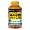 MASON NATURAL Calcium 600 מ"ג עם ויטמין D3, 100 יום אספקה, תומך עצמות בריאות ותפקוד שרירים נורמלי, קפה מואצ'ה פלאמור, 100 צ'וות