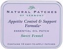 פטרים טבעיים של ורמונט Appetite Suppressant Essential Oil פאטches, Sweet Fennel, 10Count Tin