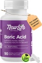 NewLife Naturals - כיתה רפואית Boric Acid Vaginal Suppositories - 600 מ"ג - 100% טהור נשים pH מאזן גלולות - Yeast זיהום, BV - 90 קפסולות: מיוצר בארה"ב