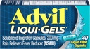עו"ד Liqui-Gels Pain Reliever and Fever, Pain Medicine for Adults With Ibuprofen 200mg for Headache, Backache, Menstrual Pain and Joint Pain Relief - 40 נוזל מילוי קפסולות
