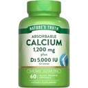 האמת של הטבע 1200 מ"ג עם ויטמין D3 5000 IU | 60 Softgels | מ Calcium Carbonate | Non-GMO & Gluten Free Supplement