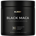 ELMNT 40,000 מ"ג 40x כוח אורגני Maca Root w. Ashwagandha - #1 גבוה תפוחי אדמה שחור Maca שורש קפסולות עבור גברים תוספת 40:1 לחלץ - 100% טהור Maca פרואנה Maca אבקת גלולות גלאטינized
