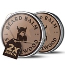 Striking Viking Beard Balm for Men - Leave in Beard Conditioner - Styling Balm Made עם באופן טבעי Derived Beard Butter, Argan & Jo Joba Oils (4 Ounce (Pack of 2), Sandalwood)