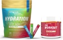 אבקת כביסה חינם סוכר Packets Variety - 24 Stick Packs & PreWorkout אבקת עם ACV | חום, פעילות, נסיעות, Daily hydrotion + Superfood אנרגיה & All-Natural Nitric ide Booster Plus Caffeine