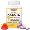 ילדים פרוביוטיים Chewables לבריאות העיכול עם 5 מיליארד CFUs, Prebiotics ו Probiotics לילדים עבור בריאות Gut, Immune Support, Acant Absorb, ויטמין C, Zinc, 75 משרתים