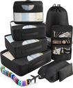 Veken 10 Set/8 Set Packing Cubes for Travel Essentials, Fitcase Organer Bags in 4 Sizes, Carry-On Luggage אביזרים עם גדול כביסה ושירותים Bag, חייב להיות עבור Airplane, Road Trip & Camping