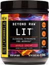 BeYOND RAW LIT V2 כוח קליני למנוע אבקה, Hits Harder, Bigger Pumps, Caffeine, L-Citrulline, Creatine, Apple Crisp, 30 משרתים