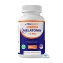 Vitamatic Melatonin 10 מ"ג מהיר דיסקלוט טבליות - Quick-Dissolution תמיכה בשינה עבור מבוגרים - Vegetarian, non-GMO & Gluten-Free - טבעי ברי פלפור - 365 טבליות