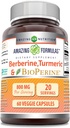 פורמולה מדהימה Berberine Turmeric & Bioperine 800 מ"ג Per המשרת 60 קפסולות Veggie תוספי מזון | Non GMO | Gluten Free | Made in USA | אידיאלי עבור צמחונים