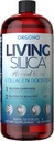 Orgono Living Silica Collagen Booster | טבעונית המבוססת על סיליקה | תומך בהפקה בריאה של שיתוף פעולה ועצמות, Glowing Skin, Strong Hair & Nails | 33.8 Fl Oz