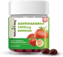מפתח הטבע שופץ 2.0 Ashwagandha Gummies, 3000 מ"ג תוספת Potency Ashwagandha תוסף | עם ויטמין D2, Lemon Balm, & Black Pepper ,for Stress Relief and Good Sleep (60, Pack of 1)