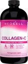NeoCell Collagen Peptides + ויטמין C נוזלי, 4g Collagen Per המשרת, Gluten Free, Types 1 & 3, מקדם עור בריא, שיער, ציפורניים ותמיכה משותפת, Pomegranate, 16 Oz