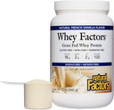 Whey Factors by Natural Factors, Grass Fed Whey Protein Concentrate, מסייע לפיתוח שרירים ובריאות החיסון, Vanilla הצרפתית, 12 Oz