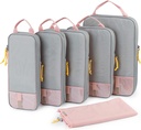 BAGSMART 6 Set /4 Set Compression Packing Cubes for Travel, Light Weight Luggage Organer Bags, Durable Space Saver Bags Travel Essentials