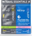 חבילות נסיעות עם תוספי אנרגיה ושינה - 30 Count - Portable Pack with Caffeine Strips for Energy and Melatonin Strips for Sleep Support in Travel - Made in USA, Sugar &ten Free