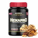 AllMAX HEXAPRO, Chocolate Peanut Butter - 2 lb - 25 גרמים של חלבון פריל - 8-Hour Sustained Release - Zero Sugar - 21 משרתים