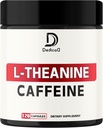 L-theanine 200 מ"ג קפסולות & Pure Caffeine גלולות 200 מ"ג - Smart Smooth Energy הפקה, התראה, קוגניטיבית & Focus Clarity - 120 קפסולות במשך 4 חודשים - non-GMO & Gluten חינם חינם