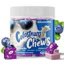 Bovine Colostrum Chews תוספת עם פרוביוטיקה לבריאות Gut, Bloating, Immune Support, Skin, Hair and Beauty - Blueberry Flavor (60 משרתים)