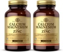 Solgar Calcium Magnesium Plus Zinc, 100 טבליות (Pack of 2) - מקדם עצמות בריאות ושיניים - תמיכה בתפקוד העצבים והשרירים - Non-GMO, טבעוני, Gluten Free, Free, Milk, כשר - 66 סה"כ המשרתים