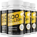 Probiotics for Men, 500 מיליארד CFUs & 12 Strains Probiotics Probiotic with Turmeric Cranberry, Goji, Gut Health for Men, for Digestive Health, Gut, Bloating & Gas, Immune, Support, 120 ימים אספקת מזון