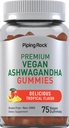 Piping Rock Ashwagandha Gummies תוסף | 75 Count | עבור נשים וגברים | פלאפורה טרופית