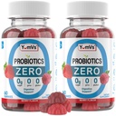 YUM-VS - Zero Sugar Probiotics for Digestive Health - סוכר פרוביוטיקה חינם לנשים, גברים וילדים - Gut Health Probioticmies for Adults & Kids (60 Count (Pack of 2)