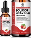 iMATCHME Soursop Graviola נוזל טיפות, Soursop Bitters נוזל, טבעי Soursop Leavesop Leaves & Fruit Complex for Total Wellness, Sugar/Caffeine/Gluten Free, Strawberry Flavor, 2 Fl Oz Oz
