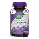 דרכו של הטבע Sambucus Elderberry Immune Gummies לילדים, Immune Support Gummies*, עם Black Elderberry Extract, ויטמין C ו Zinc, 60 מסטיקים (Packaging May Vary)