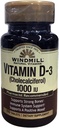 Windmill ויטמינים טבעיים ויטמין D-3 Cholecalciferol 1000IU Dietary תוספי 100 טבליות (Pack of 2)