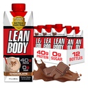 Lean Body Ready-to-Drink שוקולד Shake, 40g חלבון, Whey Bell, 0 Sugar, Gluten Free, 22 ויטמינים ומינרלים, LABRADA, 17 Fl Oz (Pack של 12)
