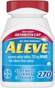 Aleve Soft Grip Arthritis Cap Tablets, Fast Acting All Day Pain הקלה עבור כאבי ראש, כאבי שרירים ו Fever Reduction, Naproxen Sodium קפסולות, 220 מ"ג, 270 Count Count