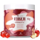 חניכיים סיבים עם Probiotics,10G סיבים לשרת No Sugar הוסיף Apple Flavor, עם 10 מיליארד CFU Proביוטיקה בלנדר, Apple Cider Vinegar, ויטמין C, Inulin, Bloating Support Count Count 90
