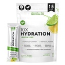 10X Health hydrotion Packets לימון Lime אלקטרוליטה שתייה נוזלי 15 Stickpacks עם Magnesium Citrate, Sodium & Potassium - Natural Flavored Electrolyte
