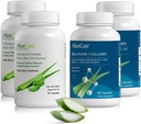 AloeCure אורגני Aloe Vera כמוסות Pack - 4 Pieces - 2 x Melatonin + Collagen, 2 x Aloe Vera כמוסות