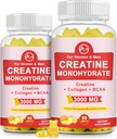 (2 Pack) Creatine Monohydrate Gummy, סוכר חינם צ 'כימות קריאטין עבור גברים ונשים, קריטין חניכיים מקבל עבור בניית שריר, אנרגיה, טרום עבודהout, Pineapple Flavored